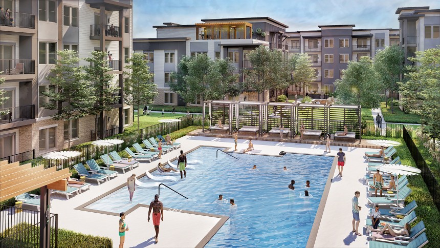 Pool & Sundeck at the Compass Apartments